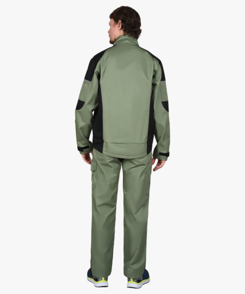 Костюм СИРИУС-ЦИТРИН куртка, брюки, светло-оливковый с черным