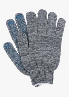 Перчатки х/б 7,5 кл. СТАНДАРТ с ПВХ ТОЧКА 36-40гр.130 текс, серые