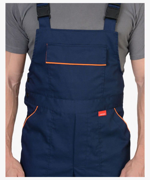 Костюм СИРИУС-МАСТЕР летний: куртка, полукомбинезон, темно-синий с оранжевой отделкой