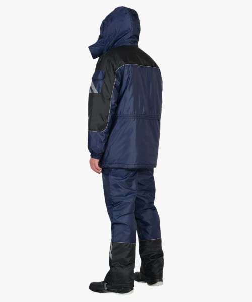 Костюм СИРИУС-ФОТОН куртка, брюки тёмно-синий с черным и СОП (подкладка флис)