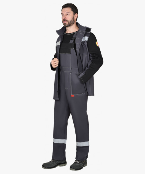 Костюм сварщика СИРИУС-ГЕРКУЛЕС летний, куртка, п/к т.серый с черным, СОП 50мм