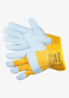 Kombi Перчатки комбинированные из спилка серого цвета