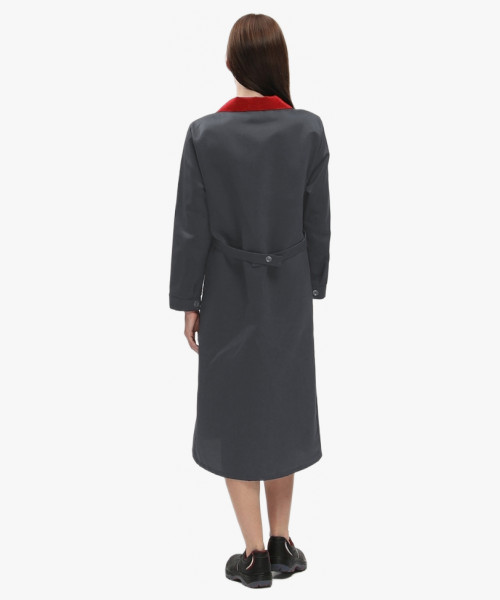 Халат женский (тк.Смесовая,210), т.серый/красный