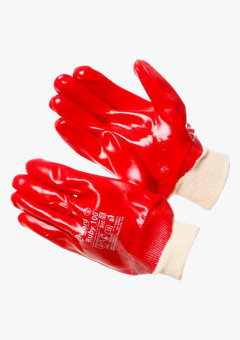 Перчатки Gward МБС ПВХ красные, Ruby100, PVC002