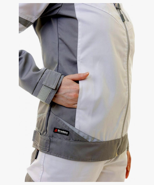 Куртка рабочая женская Brodeks KS228, цвет белый, серый