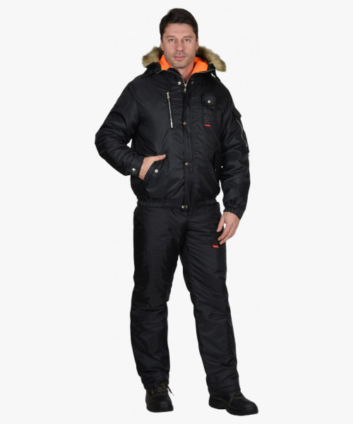 Костюм мужской СИРИУС-АЛЯСКА куртка, брюки, чёрный