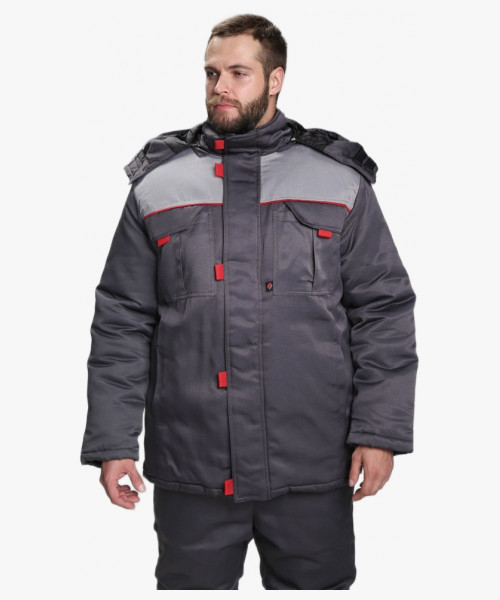 Костюм зимний Флофт-1 (тк.Смесовая,210) брюки, т.серый/св.серый