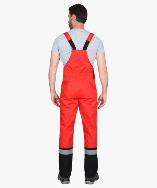 Костюм СИРИУС-МАСТЕР летний: куртка, полукомбинезон, красный с чёрной отделкой