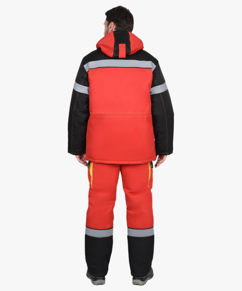 Костюм мужской зимний СИРИУС-ТИТАН куртка дл., полукомбинезон, красный