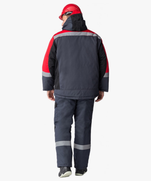 Костюм зимний Вектрон-2 СОП (тк.Смесовая,240) п/к, серый/черный/красный