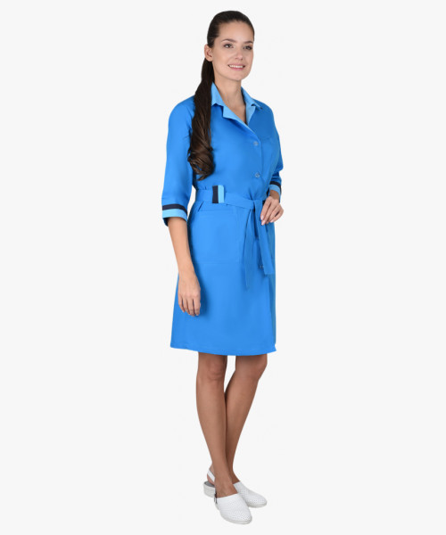 Халат СИРИУС-ФЛОРА женский тёмно-голубой (СТ)