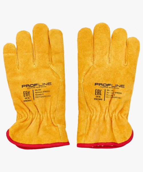 Перчатки спилковые утепленные ProfLineBase