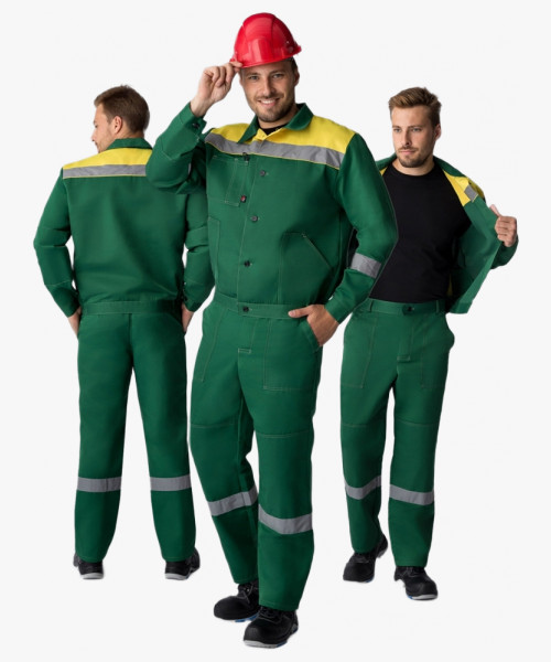 Костюм Лигор-1 СОП У. (тк.Смесовая,210) брюки, зеленый/желтый