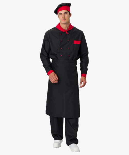 Костюм повара Су-Шеф (тк.ТиСи), черный/красный