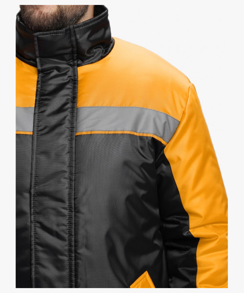 Куртка зимняя Стандарт (тк. Оксфорд), черный/оранжевый