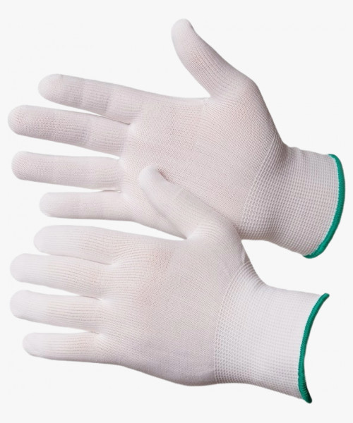 Touch Перчатки нейлоновые белого цвета без покрытия