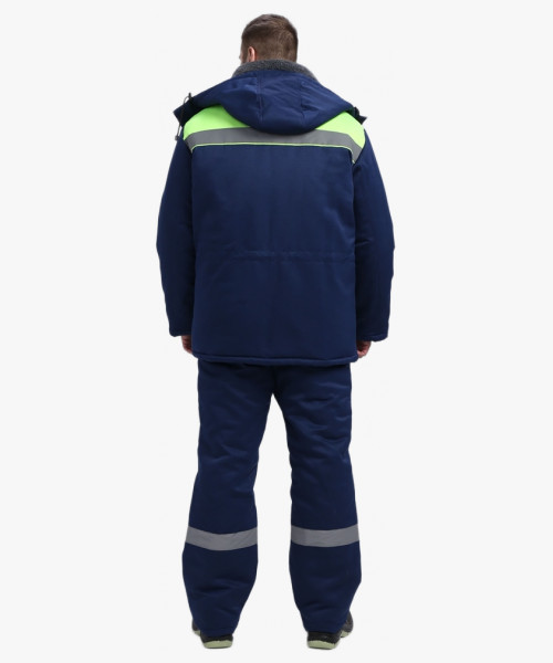 Костюм зимний Труженик-Ультра СОП (тк.Смесовая,210) брюки, т.синий/лимонный