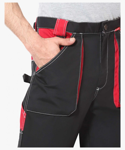 Брюки СИРИУС-АГАТ черный с красным пл. 260 г/кв.м. ВО отделка