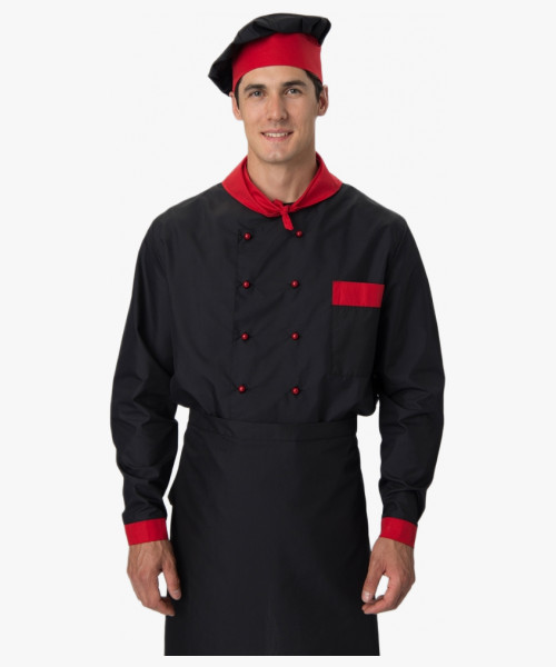 Костюм повара Су-Шеф (тк.ТиСи), черный/красный