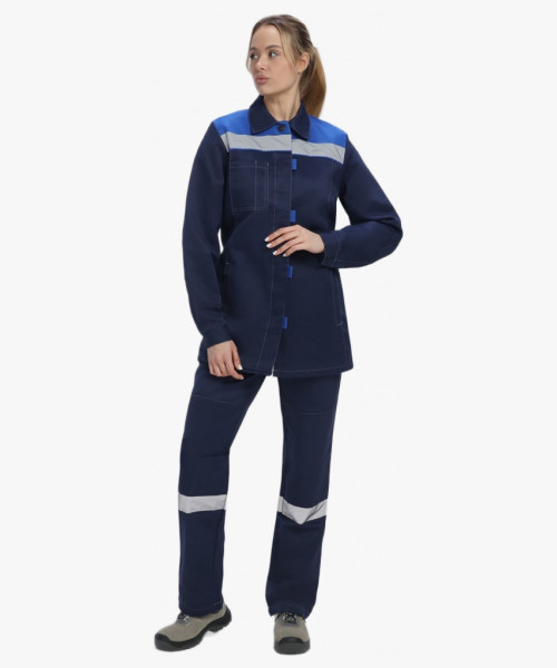 Костюм женский Веснис-1 СОП К. (тк.Смесовая,210) брюки, т.синий/васильковый