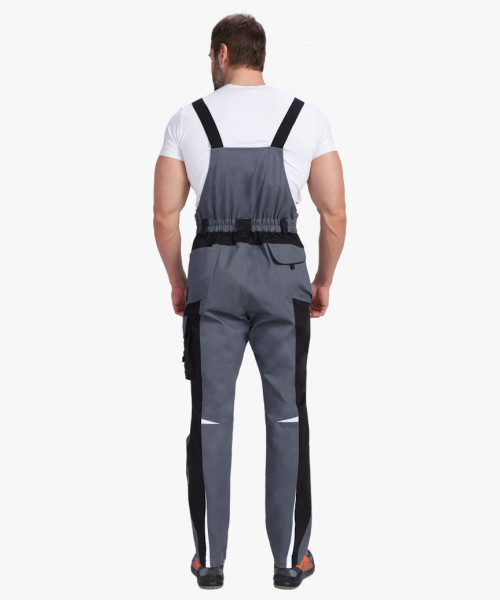 Полукомбинезон ProfLineLeader (тк.Хлопок/Спандекс,260), серый/черный