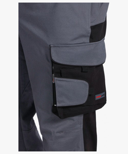 Полукомбинезон ProfLineLeader (тк.Хлопок/Спандекс,260), серый/черный