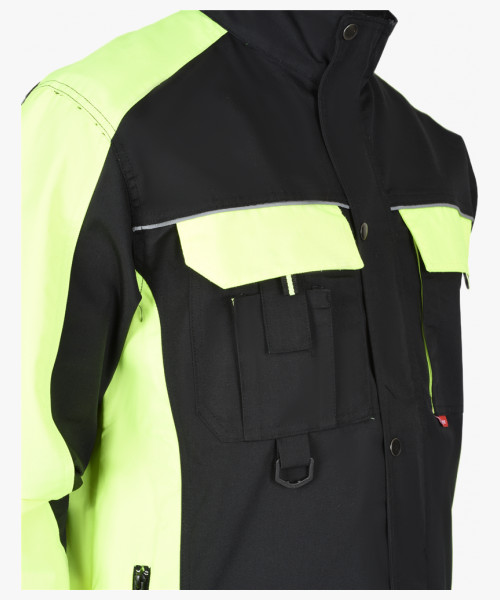 Костюм СИРИУС-ОНИКС куртка, брюки черный с лимонным