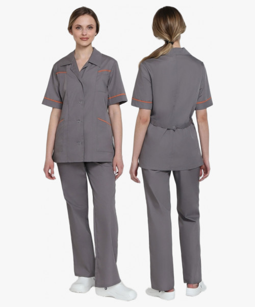 Костюм женский Магнэль (тк.Смесовая,120), т.серый/оранжевый