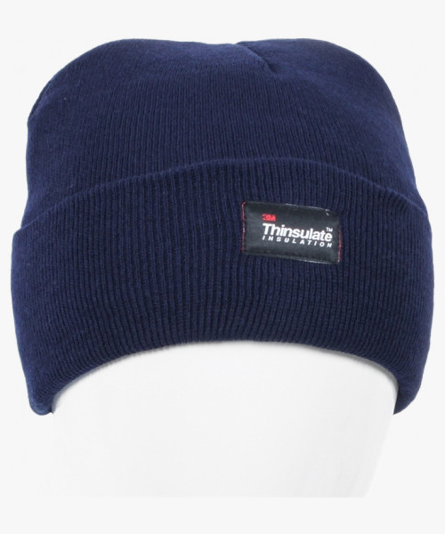 Шапка трикотажная двойная утепленная Север, темно-синий