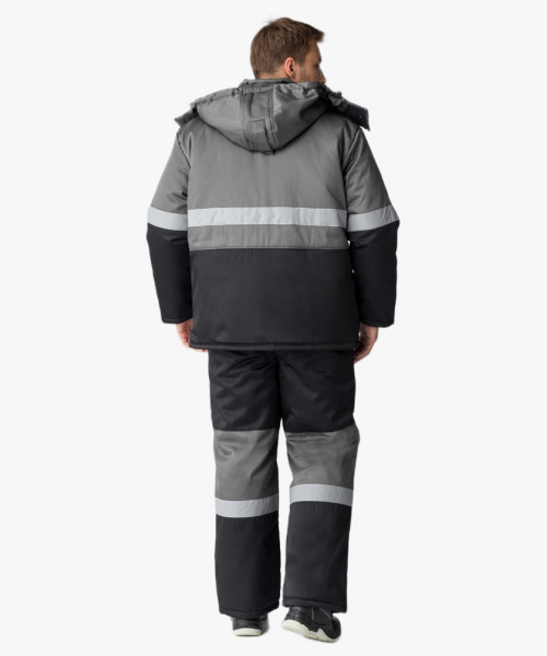 Костюм зимний Нордхард-2 СОП (тк.Смесовая,250) п/к, черный/серый