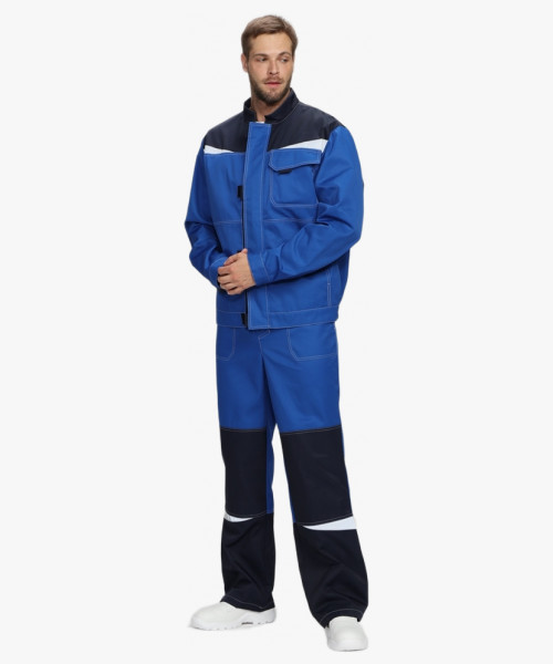 Костюм Строй-2 CH МВО (тк.Смесовая,280) п/к, васильковый/т.синий