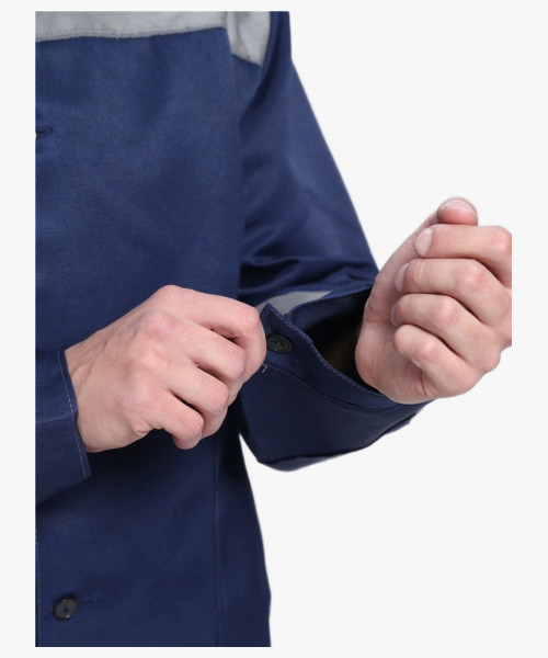 Костюм Лигор-1 СОП У. (тк.Смесовая,210) брюки, т.синий/серый