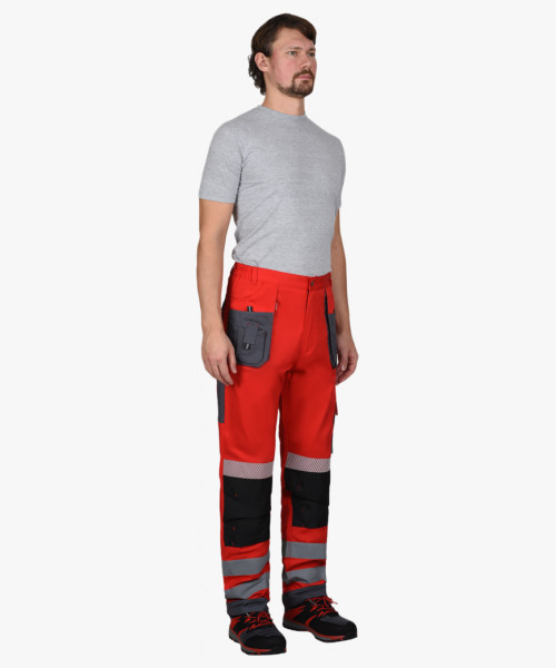 Костюм СИРИУС-АТОМ куртка, брюки красный с серым