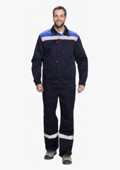 Костюм Флофт-1 СОП У. (тк.Смесовая,210) брюки, т.синий/васильковый/красный