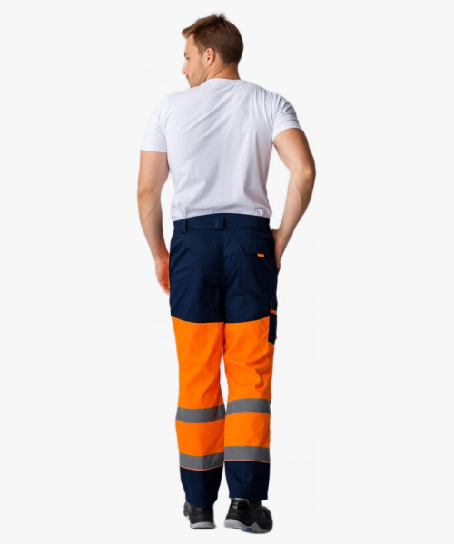 Костюм сигнальный (тк.Балтекс,210) брюки, оранжевый/т.синий