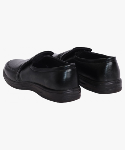 Туфли мужские на резинке  черные иск. кожа