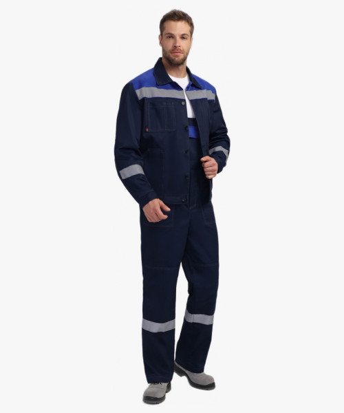 Костюм Лигор-2 Премиум СОП (тк.Смесовая,240) п/к, т.синий/васильковый