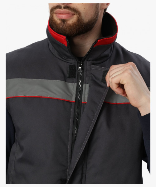 Жилет утепленный Грей (тк.Балтекс,210), т.серый/красный