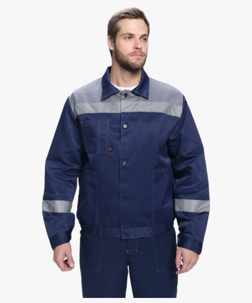 Костюм Лигор-1 СОП У. (тк.Смесовая,210) брюки, т.синий/серый