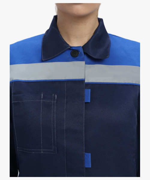 Костюм женский Веснис-1 СОП К. (тк.Смесовая,210) брюки, т.синий/васильковый