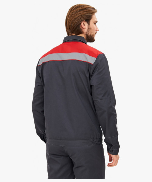 Костюм Лигор-2 Премиум СОП (тк.Смесовая,240) п/к, т.серый/красный