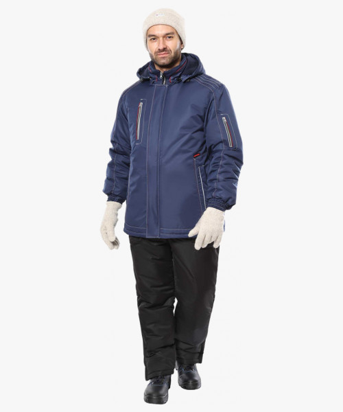 Куртка СИРИУС-АЛЕКС темно-синяя с красной отделкой