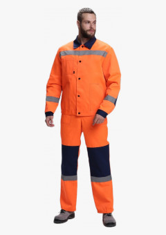 Костюм сигнальный Легион-2 СОП (тк.Смесовая,210) п/к, оранжевый/т.синий