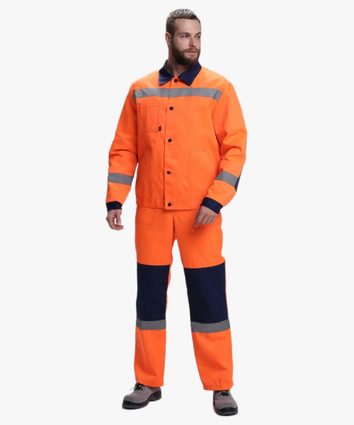 Костюм сигнальный Легион-2 СОП (тк.Смесовая,210) п/к, оранжевый/т.синий