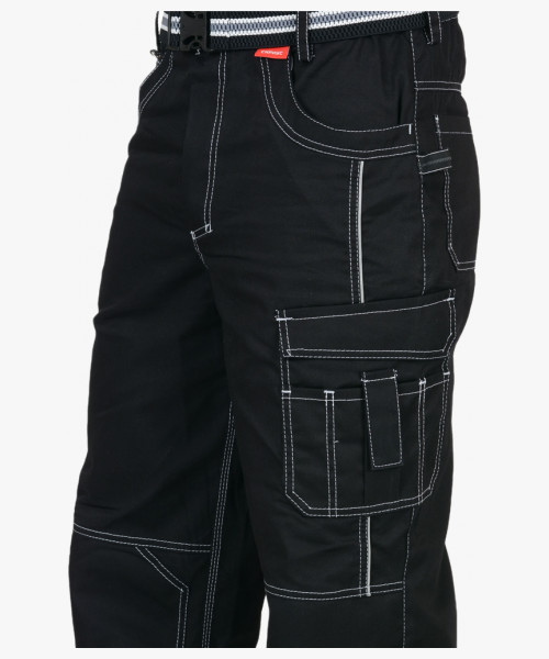 Брюки СИРИУС-ПРЕСТИЖ мужские летние черные, кант СВМ