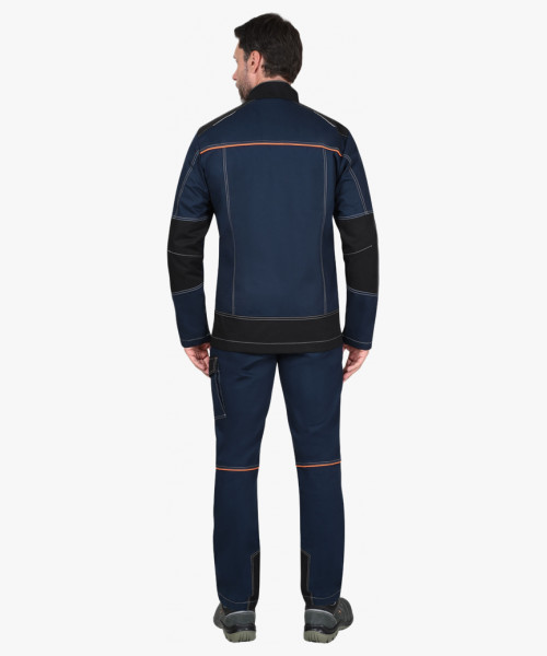 Куртка СИРИУС-ШАТЛ-РОСС удл. синяя с черным, 80% х/б, пл. 260 г/кв.м