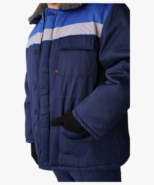 Костюм зимний Труженик-Ультра-2 IMP (тк.Смесовая,210) п/к, т.синий/васильковый