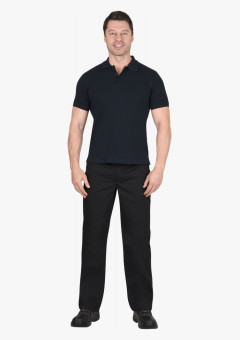 Рубашка-поло т.синяя короткие рукава с манжетом, пл.180 г/м2 (ЧЗ)