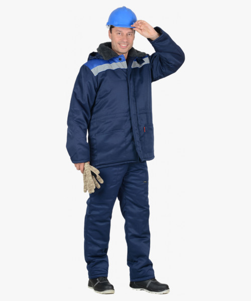 Костюм СИРИУС-БРИГАДИР куртка, брюки, синий с васильковым и СОП