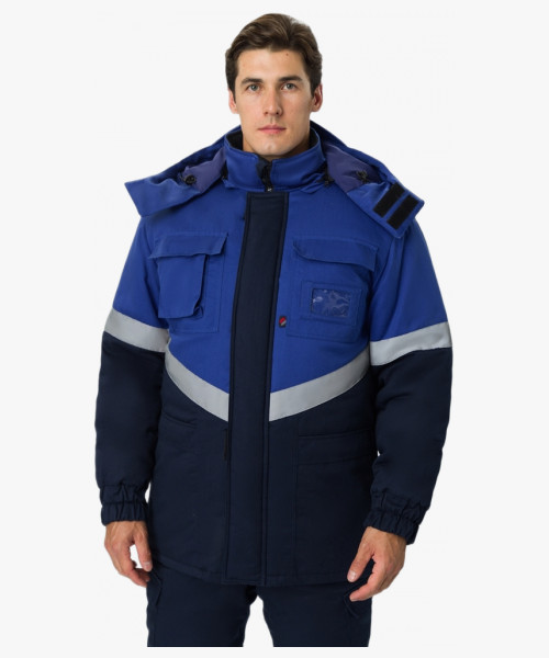 Костюм зимний Экспертный Антистат МВО (тк.Смесовая,245) п/к, т.синий/васильковый